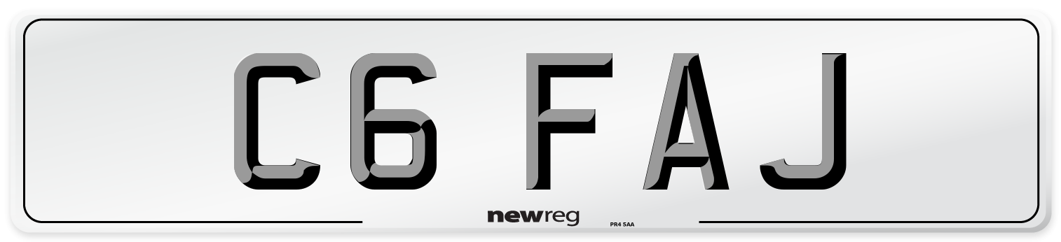 C6 FAJ Number Plate from New Reg
